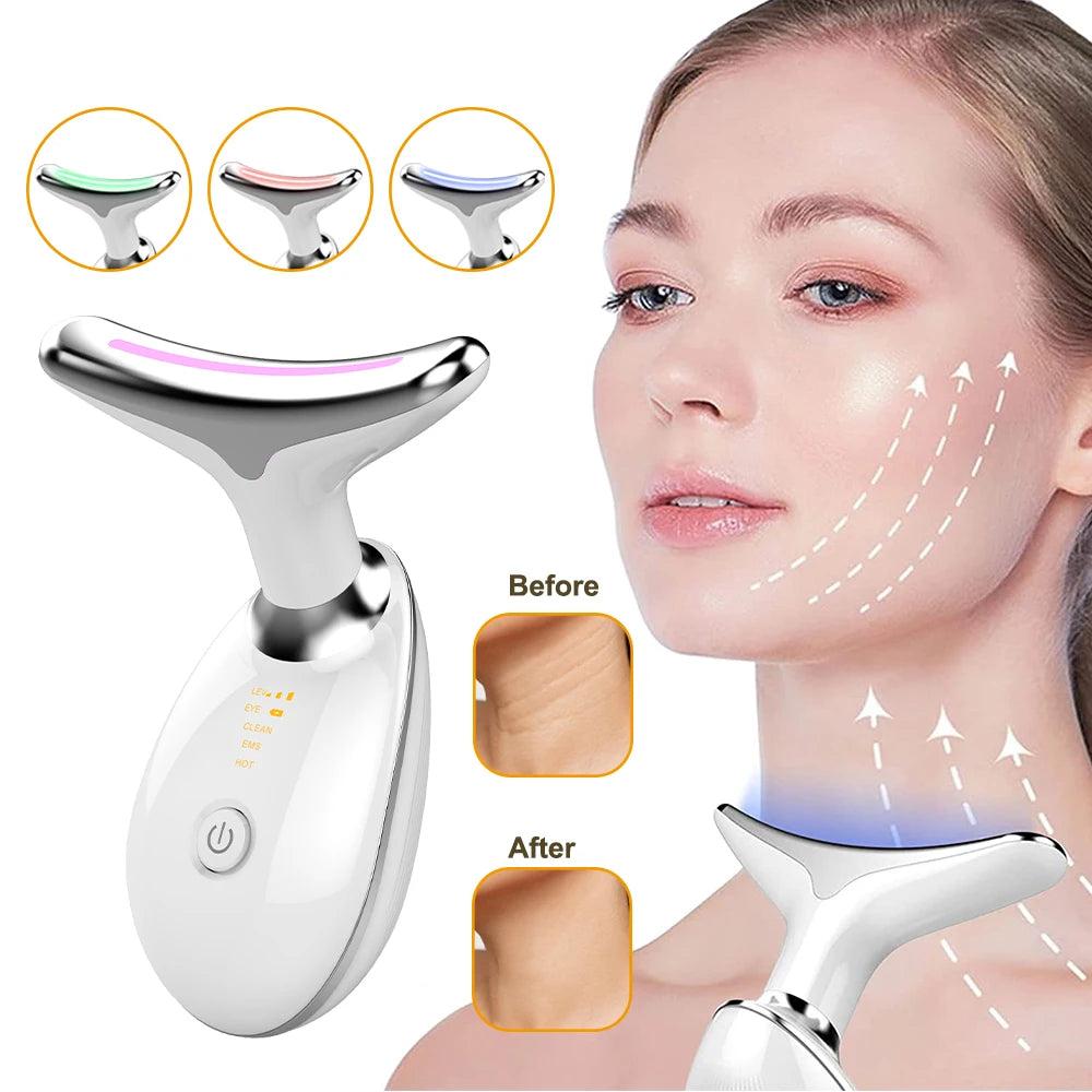 Neck and Face Lifting Massager LED+EMS Skin Tightening Device