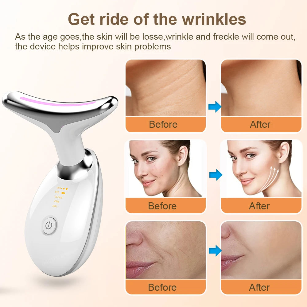 Neck and Face Lifting Massager LED+EMS Skin Tightening Device