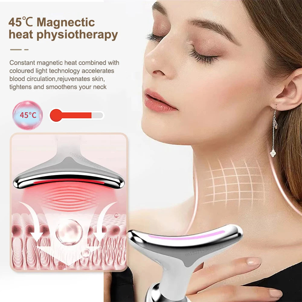 Neck and Face Lifting Massager LED+EMS Skin Tightening Device