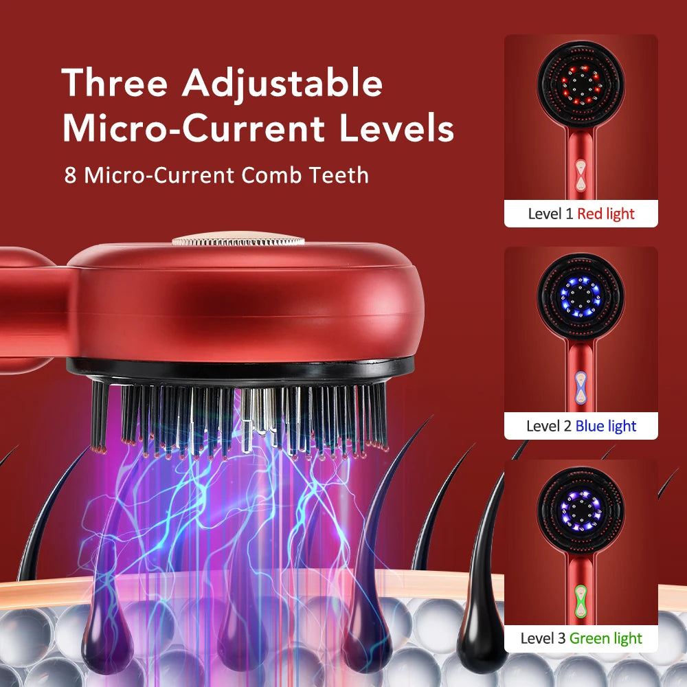 Infrared Scalp Massage Comb with Micro-Current Therapy | Hair Growth & Root Repair