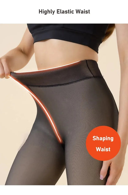 Flawless™ Fleece-Lined High-Waist Sheer Leggings – Warm, Slimming &amp; Seamless